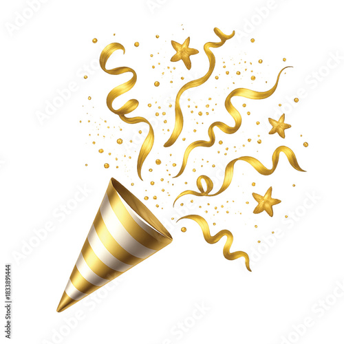 Golden confetti with poppers party
