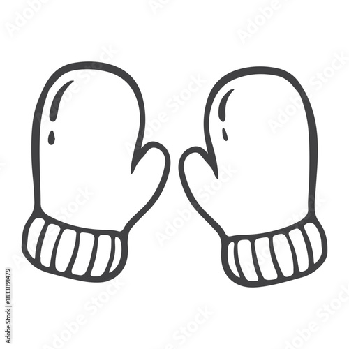 black and white gloves