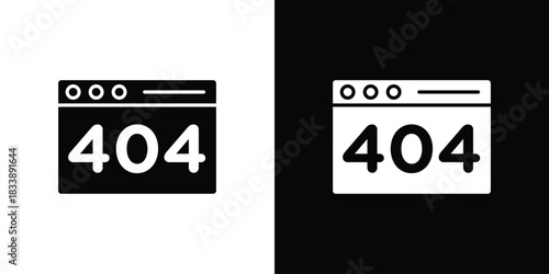 404 Error icon, A flat minimalist vector illustration