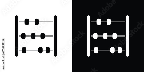 Abacus icon, A flat minimalist vector illustration