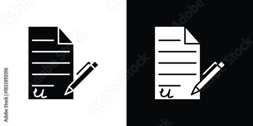 Agreement icon, A flat minimalist vector illustration