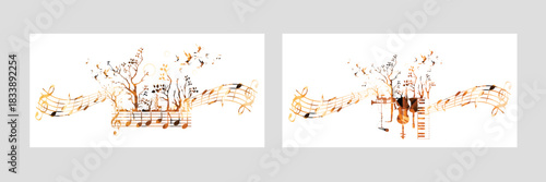 Music background with colorful music notes vector illustration design