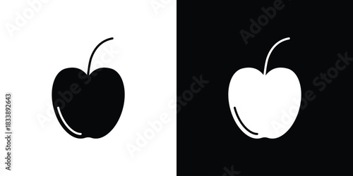 Apple icon, A flat minimalist vector illustration