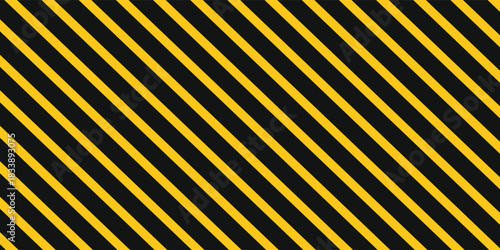 Horizontal and crossed caution tapes with black and yellow chevron print. Warn borders in construction work zone or criminal scene. Hazard, risk, emergency or stop signs.