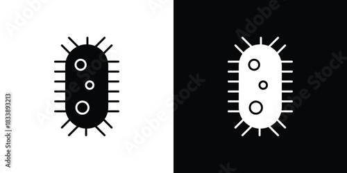 Bacteria icon, A flat minimalist vector illustration