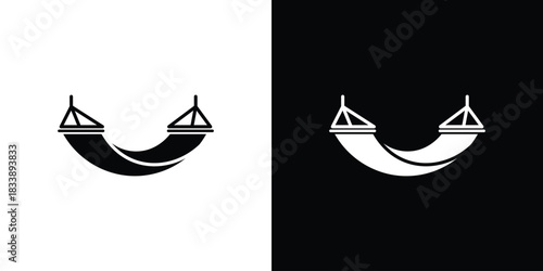 Beach hammock icon, A flat minimalist vector illustration