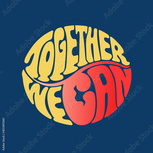 Together We Can text in a yin yang circle on dark blue background