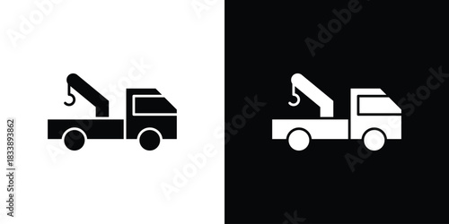 Tow truck icon design concept. vector flat icons
