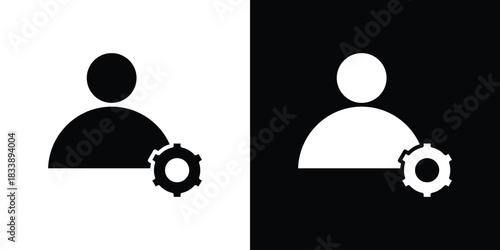 User gear icon design concept. vector flat icons