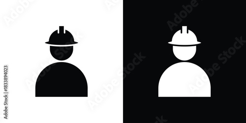 User helmet safety icon design concept. vector flat icons