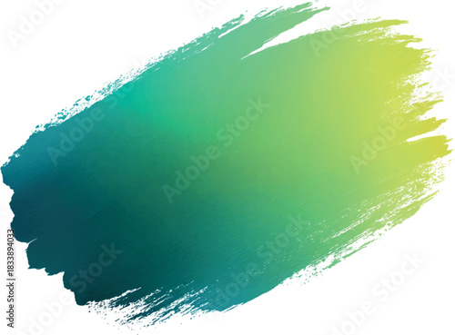 Green Teal Yellow Gradient Acrylic Brush Stroke Abstract Texture Vector