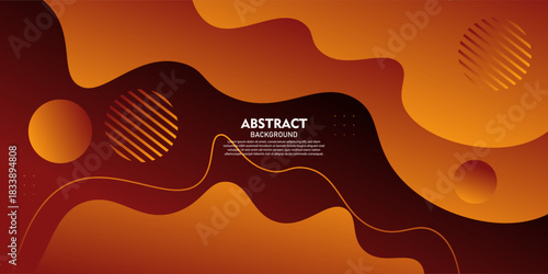 Abstract orange wave background. Fluid shape color pattern. Trendy simple banner design. Vector eps10