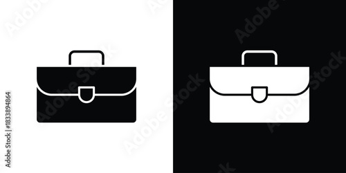 Briefcase icon, A flat minimalist vector illustration
