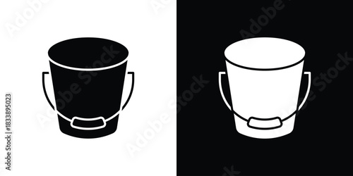 Bucket icon, A flat minimalist vector illustration