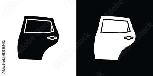 car door icon, A flat minimalist vector illustration