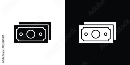 Cash icon, A flat minimalist vector illustration