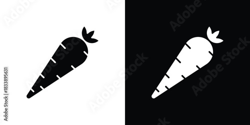 Carrot icon, A flat minimalist vector illustration