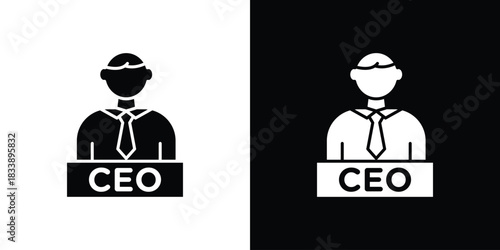 CEO icon, A flat minimalist vector illustration