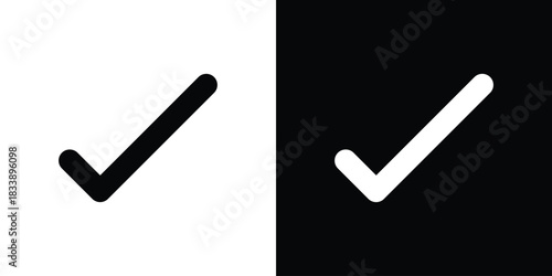 Check mark icon, A flat minimalist vector illustration