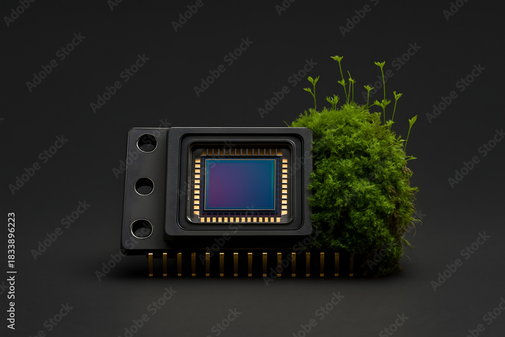 custom made wallpaper toronto digitalMikrochip mit Moos – Technologie trifft Natur