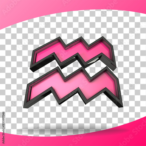 3d render zodiac aquarius isolated