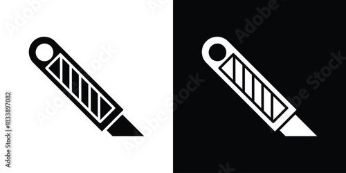 Cutter icon, A flat minimalist vector illustration