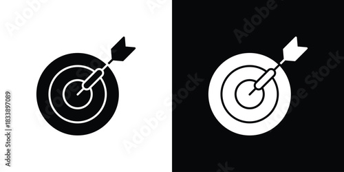 Darts icon, A flat minimalist vector illustration