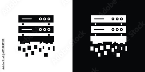 Data loss icon, A flat minimalist vector illustration