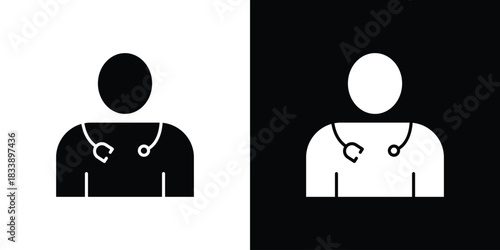 Doctor icon, A flat minimalist vector illustration