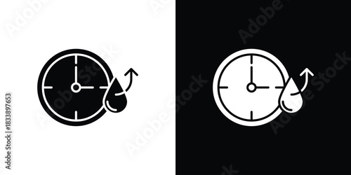 Drying time icon, A flat minimalist vector illustration
