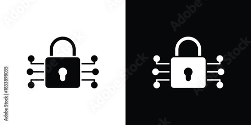 Encryption icon, A flat minimalist vector illustration