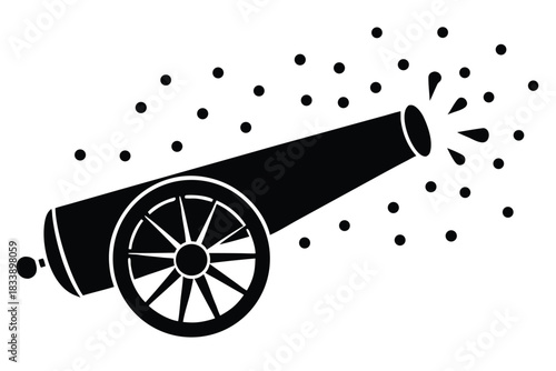 confetti cannon vector icon silhouette