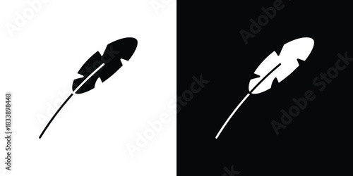 Feather icon, A flat minimalist vector illustration