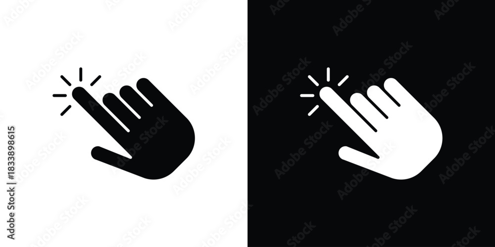 Obraz premium Finger click icon, A flat minimalist vector illustration