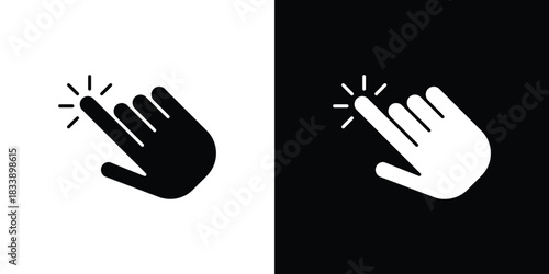 Finger click icon, A flat minimalist vector illustration