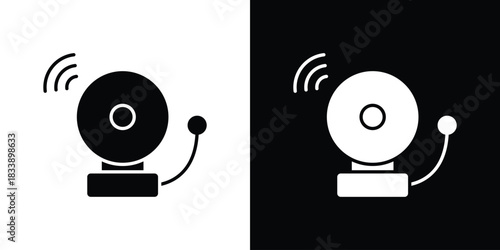 Fire alarm icon, A flat minimalist vector illustration