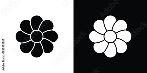 Flower icon, A flat minimalist vector illustration