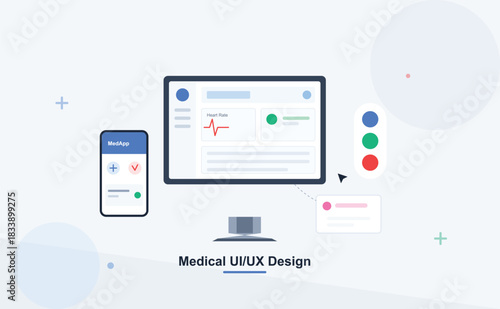 Medical user interface design for health application on device screens