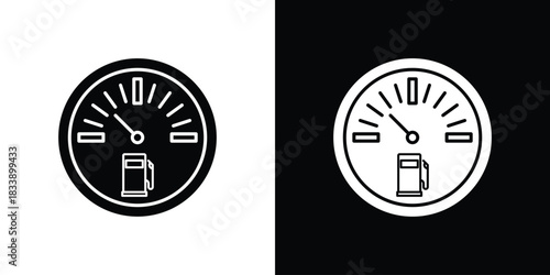 Fuel indicators icon, A flat minimalist vector illustration