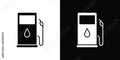 Gas pump icon, A flat minimalist vector illustration