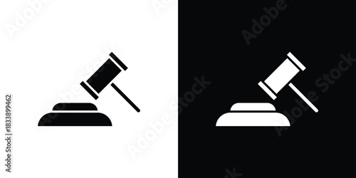 Gavel icon, A flat minimalist vector illustration