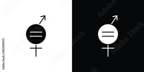 Gender equality icon, A flat minimalist vector illustration