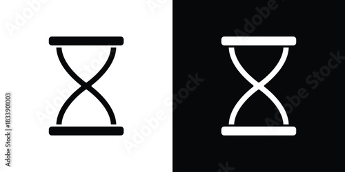Hourglass icon, A flat minimalist vector illustration