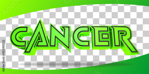 green 3d render zodiac cancer isolated