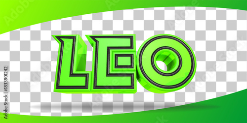 green 3d render zodiac leo isolated