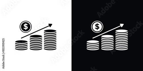 Inflation icon, A flat minimalist vector illustration