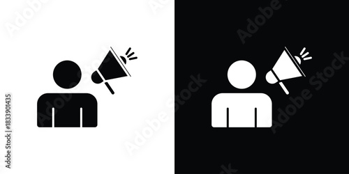 Influencer marketing icon, A flat minimalist vector illustration