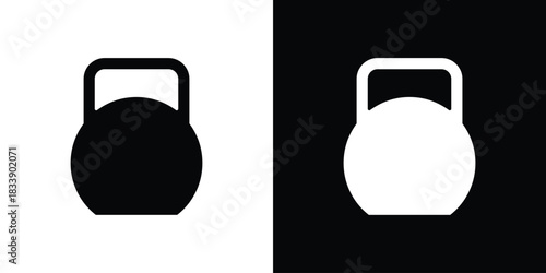 Kettlebell icon, A flat minimalist vector illustration