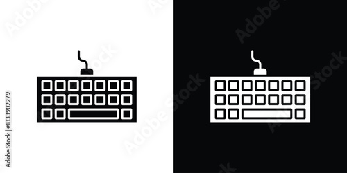 Keyboard icon, A flat minimalist vector illustration