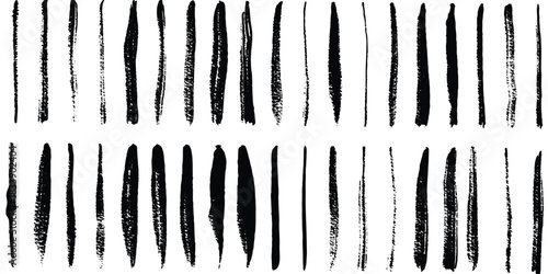 Set of artistic pen brushes.Doodles, ink brushes.Set of vector grunge brushes. Collection of strokes of markers. Set of wavy horizontal lines. Eps10